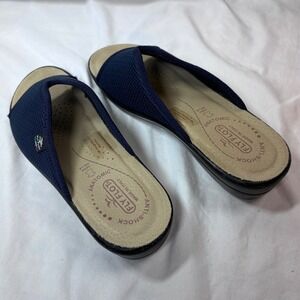 Fly Flot Slide Sandals Womens 40 Navy Mesh Anatomic Anti-Shock Made in Italy